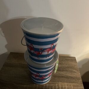 Striped Flamingo Buckets
